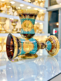 خرید گلدان کریستال طلاکوب دستساز